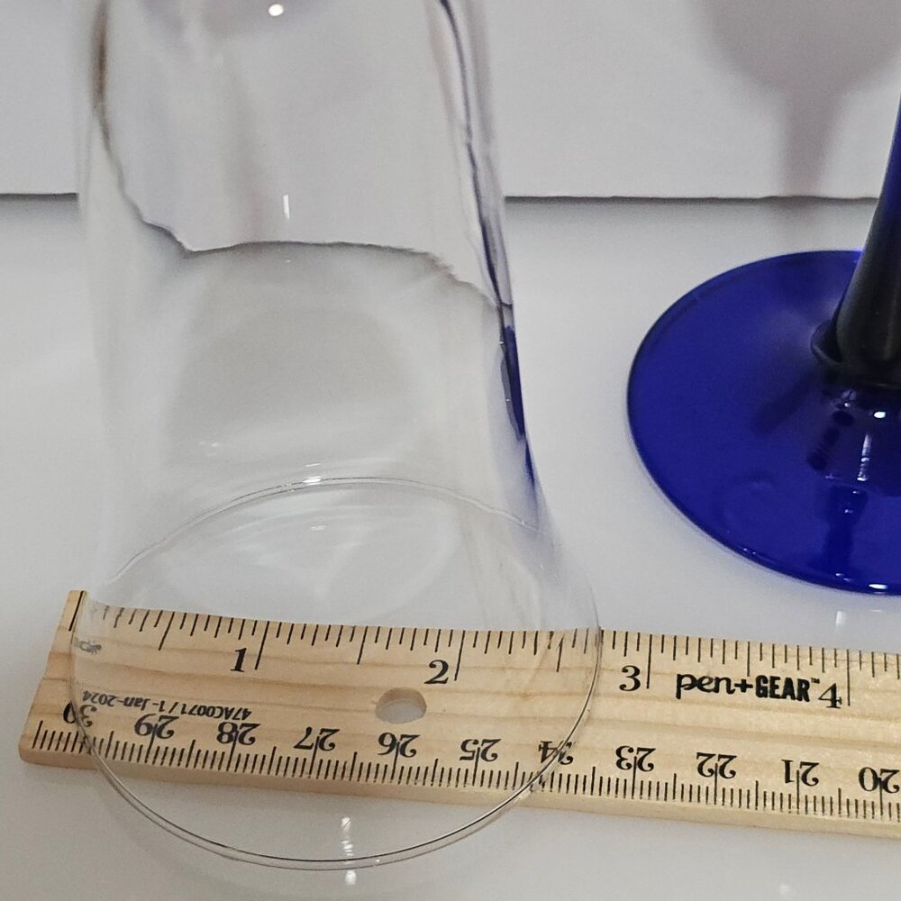 2 Cristal D'Arques Americana Blue Champagne Glasses 8.5" flared Luminarc - Picture 4 of 6